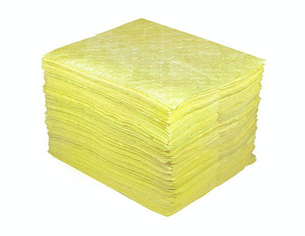 50101 15" x 18" HAZMAT ABSORBENT PAD - Yellow, 100/bag - F5982